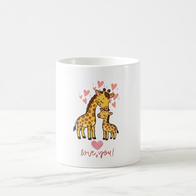 Söt Giraff Rolig Tecknad Djur Mugg – Bedårande S (Center)