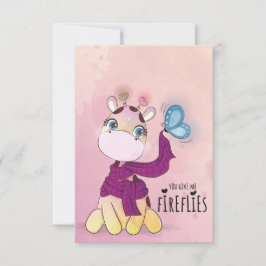 Söt Giraff Vattenfärg Inbjudningar