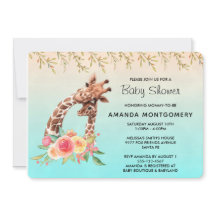 Söt Giraff Vattenfärg Mamma & Bebis Bebis Shower