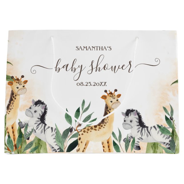 Söt Giraff,Zebra Lämnar Baby Shower (Framsidan)