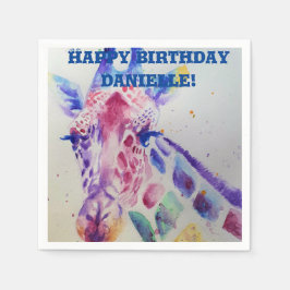 Söt giraff zoo djur dekor serviett servetter