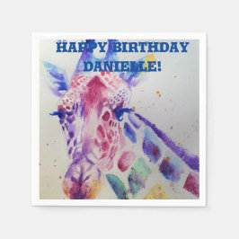 Söt giraff zoo djur dekor serviett servietter pappersservett