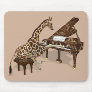 Söt Giraffe Kärlek för att spela Piano Musmatta