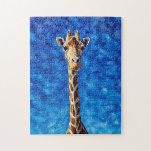 Söt Giraffe Vild Animal Art Puzzle Pussel (Vertikal)