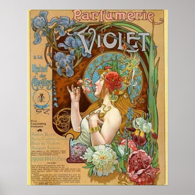Söt Girl Girl and Violet Parfym Ad Poster (Framsidan)