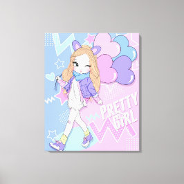 Söt Girl Girl Canvastryck