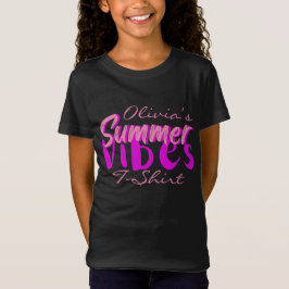 Söt Girl Girl's Text Summer Vibes T Shirt