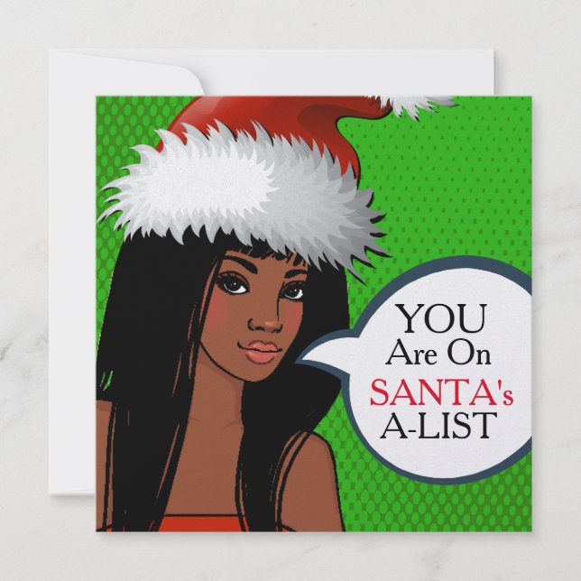 Söt Girl Retro Pop Art-julinbjudan Inbjudningar (Framsida)