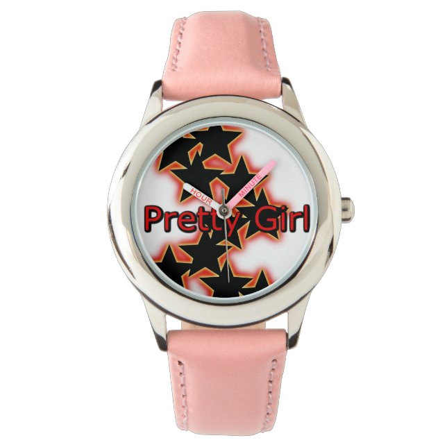 Söt Girl Swag Bezel med Rosa Nummer Armbandsur (Framsida)