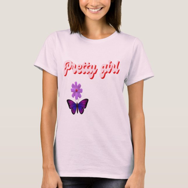 Söt Girl Women's T-shirt simple home bära design (Framsida)