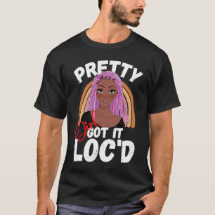 Söt Girls Har It Locd Hair Melanin Afro Woman D T Shirt