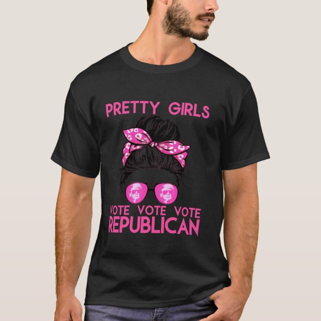 Söt Girls Vote Republican Konservativ patrioti T Shirt (Framsida)