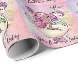 Söt Girly DU SER CUTE I DAG Unicorn Rosa Presentpapper