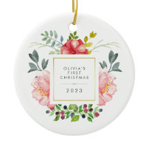 Söt Girly Flowers Baby Första jul