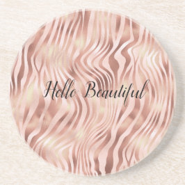 Söt Girly Glam Rosa Peach Ro Zebra tryck      Underlägg