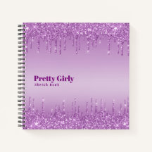 Söt Girly Glitter Glam Sketchbook Doodles Notes
