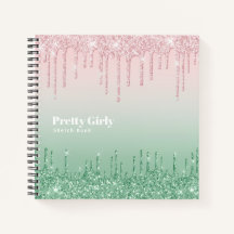 Söt Girly Glitter Glam Sketchbook Doodles Notes