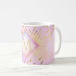 Söt Girly Glitter Rosa Guld Animal Print Glam Kaffemugg