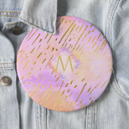Söt Girly Glitter Rosa Guld Animal Print Glam Knapp
