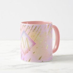 Söt Girly Glitter Rosa Guld Animal Print Glam Mugg