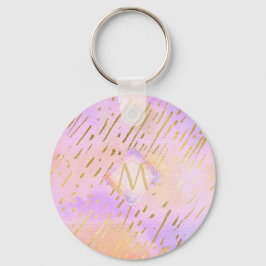Söt Girly Glitter Rosa Guld Animal Print Glam Nyckelring