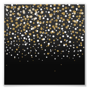 Söt Girly Guld Glitter Illustration Fototryck