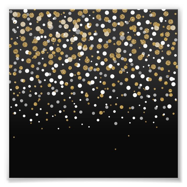Söt Girly Guld Glitter Illustration Fototryck (Framsidan)