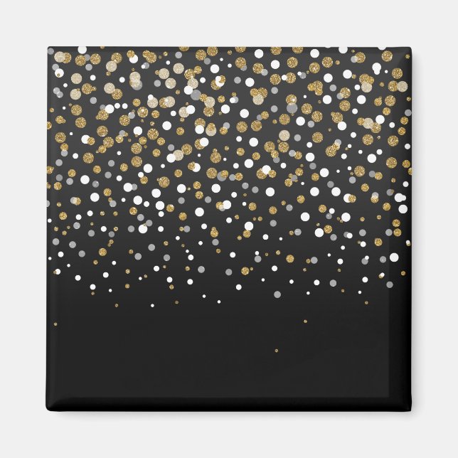Söt Girly Guld Glitter Illustration Magnet (Framsidan)