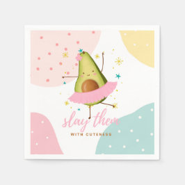 Söt Girly Kawaii Avocado Ballerina Slay Them Pappersservett