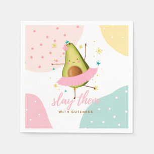Söt Girly Kawaii Avocado Ballerina Slay Them Pappersservett