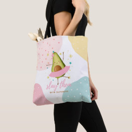 Söt Girly Kawaii Avocado Ballerina Slay Them Tygkasse