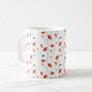 Söt Girly Poppies Blommönster Kaffemugg