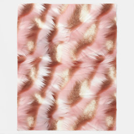 Söt Girly Ro Guld Rosa White Fleecefilt