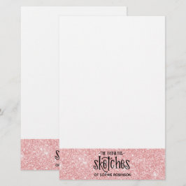 Söt Girly Rosa Glitter Artist Brevpapper