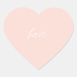 Söt Girly Rosa Script Heart Hjärtformat Klistermärke