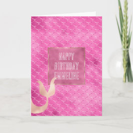 Söt Girly Rosa Sjöjungfru Kort