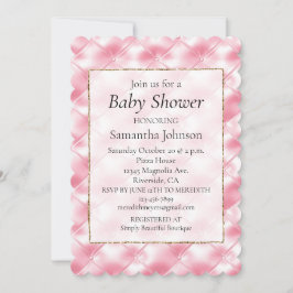 Söt Girly Rosa Tufts Baby Shower Inbjudningar