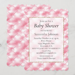 Söt Girly Rosa Tufts Baby Shower Inbjudningar