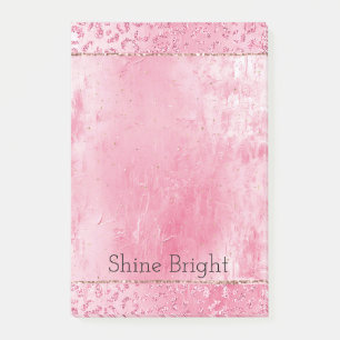 Söt Girly Sugar Rosa Glitter Leopard Post-it Block