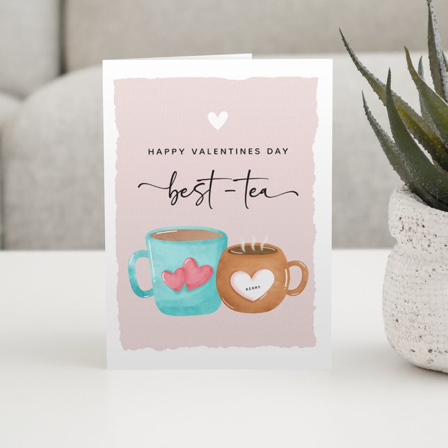 Söt Glad Alla Hjärtans Dag Bästa-Tea Kort (Skapare uppladdad)