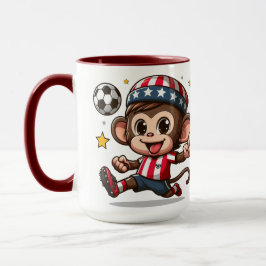 Söt Glad Apa Fotbollsspelare Mugg
