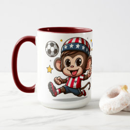 Söt Glad Apa Fotbollsspelare Mugg