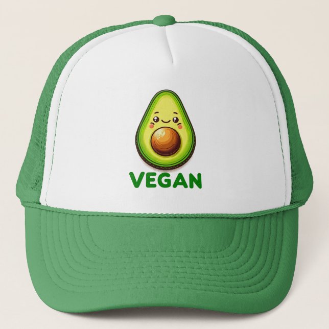 Söt Glad Avokado Vegansk Livsstil Keps (Framsida)