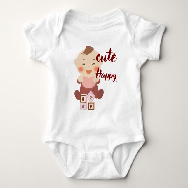 Söt Glad Baby Bodysuit – Bedårande Bebis . T Shirt (Framsida)