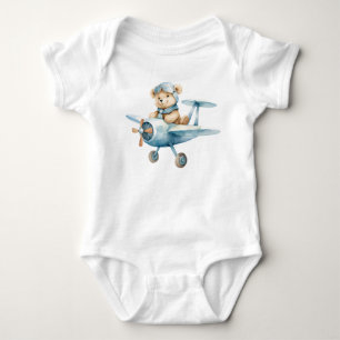 Söt Glad Blå Björn Pilot Pojkar T Shirt