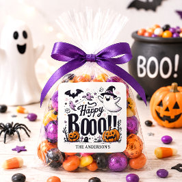Söt Glad Boo Halloween Spökpumpa Förmån Fyrkantigt Klistermärke
