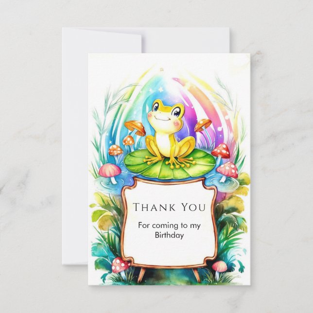 Söt Glad Groda Födelsedag Tack Kort (Framsida)