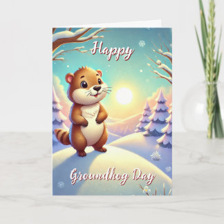 Söt Glad Groundhog Day & Historik Kortställning Kort