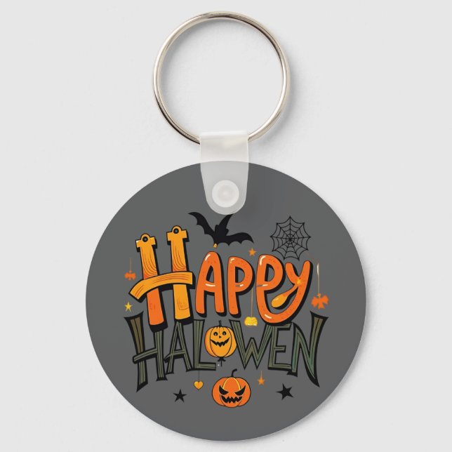 Söt Glad Halloween  Nyckelring (Framsida)