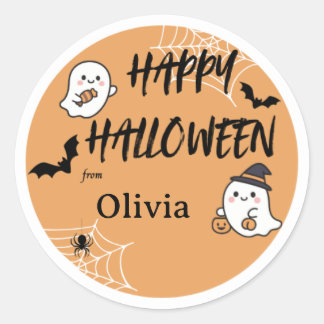 Söt Glad Halloween Orange Klistermärke